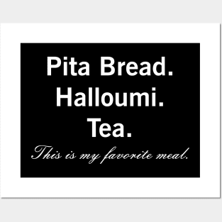 Pita Bread Halloumi Cheese Healthy Vegetarian Favorite Meal Posters and Art
